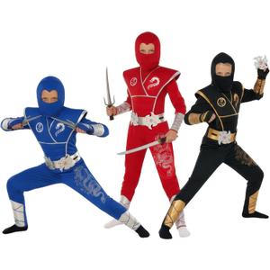 Morph Deluxe Boys Ninja Costume With Ninjas Warrior Toy Accessory, Kids Ninja Costumes, Boy Halloween Costume (Toddler 3-4 years, Gold)