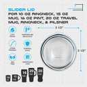 Polar Camel Tumbler Lid Replacement (2-Pack) - Slider Lid, Fits 10 oz, 15 oz, 16 oz, 20 oz Tumblers and Travel Mugs