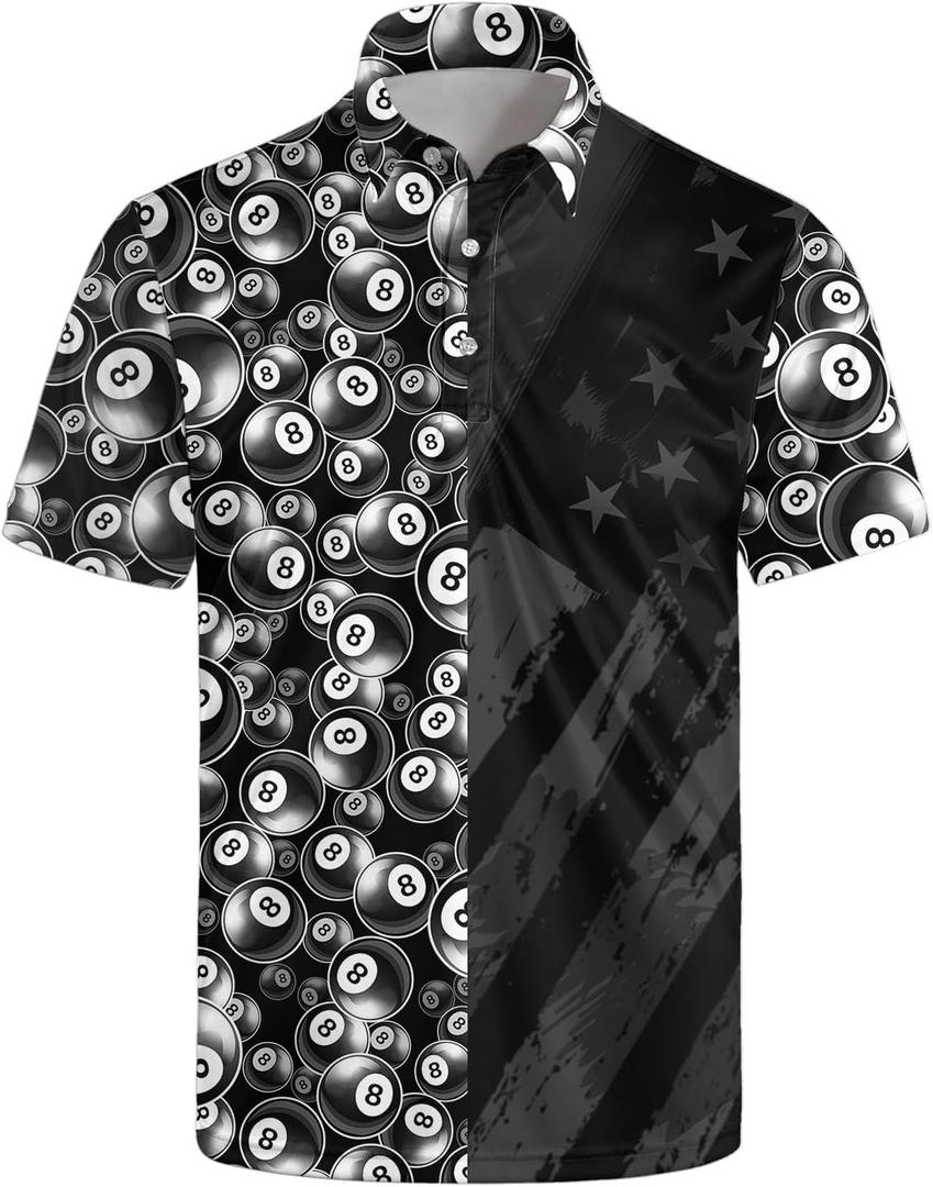 Golf Polo Shirts for Men Athletic Golf Polos Short Sleeve Performance Golf Shirts (Black, XL)