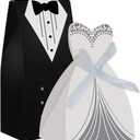 100pcs Party Wedding Favor Dress & Tuxedo Bride and Wholesale Candy Favor Box, Creative Dress Gift Box Bow-knot Bonbonniere for Christmas Wedding Party Birthday Bridal Shower Decoration