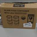 Small Glass Containers 6 Pack, 6 oz Reusable, Airtight, Leakproof Mini Food Storage Containers with Lids