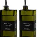 Olive Oil Dispenser Bottle for Kitchen 16.9oz, UV-Blocking Oil and Vinegar Dispenser Set, Soy Sauce Dispenser, Space Saving Design for Countertop (Green, 2pcs)