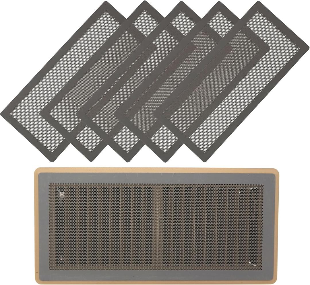 MODERN WAVE - Extra Strong Magnetic Air Vent Screen Cover for Floor 5-Pack (5'' x 11'', Grey) (Gray)