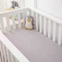 Belsden 3 Pack Microfiber Durable Crib Sheets Fitted, Silky Soft Smooth Breathable Baby Sheets Set for Boys Girls, 28''x 52'' Fits Standard Crib and Toddler Mattresses, White + Gray + Lt Gray (White & Grey & Light Grey)