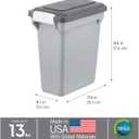 IRIS USA Dog Food Storage Container, Airtight Lid, 2-Cup Scoop, Up to 13 Pounds Pet Food Storage, Versatile Pet Food Bin, Treats, BPA Free, Gray/Dark Gray