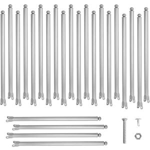 24 Pack 1-3/8'' Chain Link Fence Extension, 30'' Fence Extension Height, Galvanized Post Extender for Dogs and Privacy (Silver)