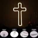 Cross Led Sign For Wall Decor Small Cross Light Up Signs Wall Art for Bedroom Wall Decor Holiday Birthday Gift