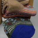 COOVAN Mens Wool Socks 5 Pairs Warm Thick Winter Wool Socks for Men Hiking Cozy Knit Thermal Crew Socks (One Size, Color 01)