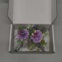 MAFELOE 2 Pieces Artificial Wrist Corsage and Boutonniere Set, Groom Groomsmen Bride Bridesmaids Wedding Flowers Accessories Prom Party Suit Decorations - Pale Purple