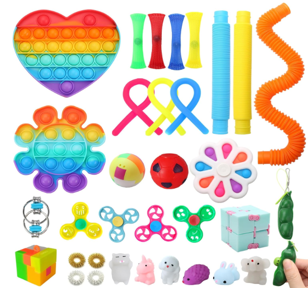 Fidget Simple Fidget Pack, 35pcs Fidget Toys Set with Popping Fidget Sensory Toys for Kids and Adults, Stress Relief Kit Gifts for Party Favors Classroom Prizes Easter Basket Stuffers Egg Fillers