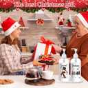 Roowest 4 Pcs Christmas Soap Dispenser 16.9 oz Christmas Kitchen Bathroom Decoration Clear Xmas Tree Snowman Snowflake Buffalo Plaid Shampoo Container Bottles with Pump and White Tray for Winter Gift