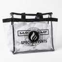 Medium clear bag, black logo, black strap, 5 pcs