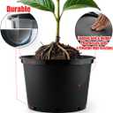 RooTrimmer 10 Gallon Plastic Nursery Pots, 16 Inch Round Plant Pots with Drainage Holes, 5 Pack Large Garden Flower Pots for Outdoor Indoor Plants, Gardening Gifts for Women, Black