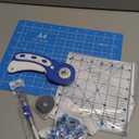 39 Pcs Rotary Cutter Set Blue - Quilting Kit incl. 45mm Fabric Cutter with 5 Extra Blades, A4 Cutting Mat, 2 Craft Knife Set, Quilting Ruler and Sewing Clips, Ideal for Crafting, Sewing, Patchworking
