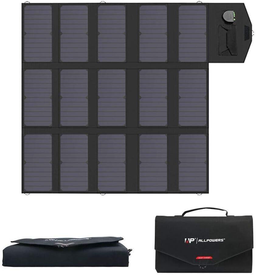 ALLPOWERS Solar Charger 100W Solar Panel Foldable Portable with Dual 5v USB18v DC for Laptop, Tablet, Notebook, 12v Car, Boat, RV Battery, Camping, Hiking, Travel