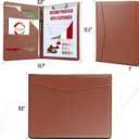 STYLIO Padfolio Folder with Removable Clipboard | Tan (Brown) Color| Portfolio Organizer | Binder with Storage for Notebook, Notepad | Nursing Clipboard Folio | Vegan Leather