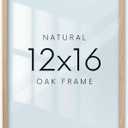 12x16in Oak Wood Picture Frame Set of 3,12"x16" Beige Minimalist Wooden Poster Frames,Natural Solid Wood Picture Frame for Wall Art,Photos,Prints