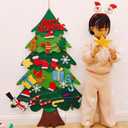 Felt Christmas Tree Set, 3.2ft Wall Hanging DIY Christmas Tree with LED Light Strings Detachable Ornaments DIY Felt Tree Craft Kits for Xmas Gifts Home Door Decoration
