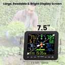 Home Weather Station with Rain Gauge and Wind Speed, Weather Stations Wireless Indoor Outdoor with Rain Gauge Outdoor, Forecast, Temperature, Humidity, Moon Phase, Alarm Clock(No WiFi)