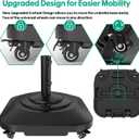 Umbrella Base with Wheels, Umbrella Stand Base Heavy Duty 100lb Windproof, Fillable Umbrella Base Mobile Square Umbrella Stand Outdoor Base for Patio, Deck, Poolside, Lawn, Fits Most Sized Umbrellas