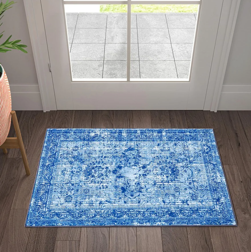 RoomTalks Boho Blue Washable Rug Thin Indoor Doormat 2x3 Entryway Entrance Small Rugs Non Slip Stain Resistant, Vintage Distressed Medallion Area Rugs Throw Carpet for Bathroom Laundry Kitchen RoomTalks Boho Blue Washable Rug Thin Indoor Doormat 2x3 Entryway Entrance Small Rugs Non Slip Stain Resistant, Vintage Distressed Medallion Area Rugs Throw Carpet for Bathroom Laundry Kitchen