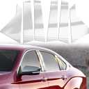 Chrome Door Pillar Covers fit for Chevy Impala 2014 2015 2016 2017 2018 2019 2020,Exterior Molding Anti-Scratch Trim, 6PCS Window Outer Pillar Panel Set