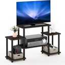 Furinno Turn-N-Tube No Tools Entertainment TV Stands, Dark Brown/Black