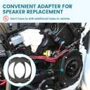 NuIth 6X9 to 6.5 inch Door Speaker Spacer W/Speaker Wire Harness for Select 2007-2014 Dodge/Jeep/Chrysler Rear Front Speaker, 6.5 inch Aftermarket Speaker Spacer Ring Installation Kit