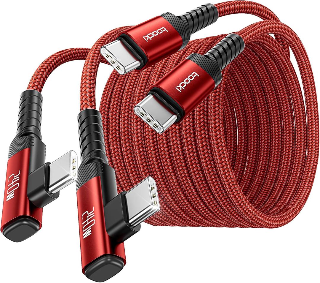 USB C Cable [2Pack, 10ft] 240W Fast Charging Type C Cord, Nylon Braided USB 2.0 Cable for iPhone 17 16 15 Pro Plus Pro Max Air, iPad Pro, Samsung Galaxy S24 S23, Switch, MacBook Pro, Pixel-Red