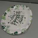 St Patricks Day Plates 10"" X 12"" Oval Green Plate Disposable Saint Patricks Paper Plates Heavy Duty Shamrock Pattern for St Patrick's Day Decor Serve 25