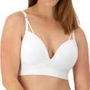 Maidenform Women's M Wireless Bra, Seamless Foam Bra, Wireless Bra with Sweetheart Neckline (Large, White)
