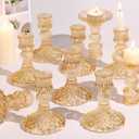 Gold Candle Holder Set of 12, Glass Taper Candle Holders, Gold Candlestick Holders, Candle Stick Holder for Table Centerpieces, Wedding, Christmas & Home Decor