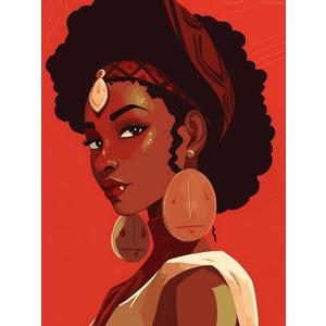 UPABLUNSO African Woman Wearing Earrings Diamond Painting Kit for Adults 5D Diamond Art for Beginners DIY Full Drill Paintings with Diamonds Art for Adults for Home Room Wall Decor 12x16inch