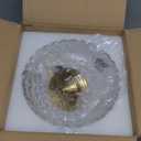 Esther Life Semi Flush Mount Ceiling Light, Scalloped Clear Glass Close To Ceiling Light Fixtures with 2 Lights, Gold Vintage Light fixtures For Bedroom Living Room Entryway Hallway