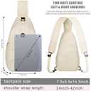 Crossbody Bags for Women Men Trendy Sling Bag Bakpack Casual Chest Bag with Convertible Shoulder Strap (Medium, Beige)