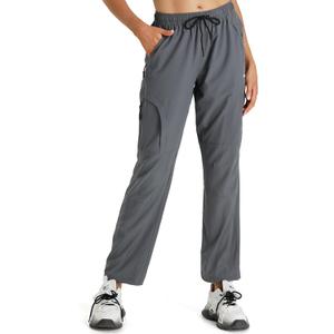 Seamaid Women's Hiking Pants Quick Dry Lightweight Water Resistant Cargo Pants with Zipper Pockets Travel Outdoor (Gray, XL)