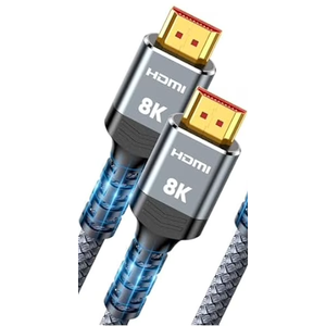 10K 8K HDMI 2.1 Cable 1Pack 6.6FT, Highwings Certified 48Gbps Ultra High Speed Slim HDMI Cord,Support 4K@120Hz 8K@60Hz, HDCP 2.2&2.3, Dynamic HDR,eARC,DTS:X, Compatible with Roku TV/HDTV/PS5/Blu-ray
