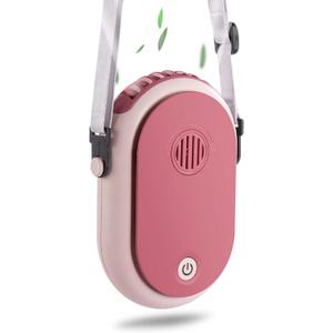Portable Neck Fan, Mini Small Personal Handheld Fan USB Rechargeable 3 Speed for Girls Boys Woman Eyelash Travel Home Office Camping Outdoor (Pink)