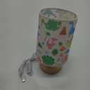 Dinosaur Lamp, Dinosaur Room Decor for Boys, 3 Level Dimmable Wood Nightstand Desk Base Flaxen Fabric Shade for Bedroom Living Room, Dino Gifts for Boys