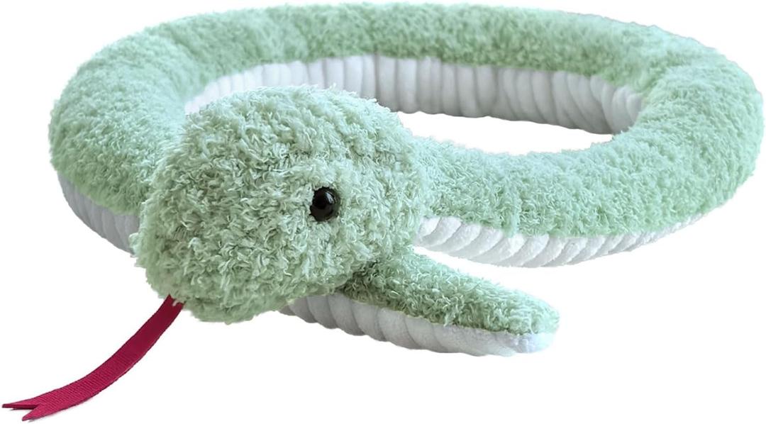 Doindute Green Plush Snake Stuffed Animal Toy, Soft Cuddly Plushie Hugger Toy for Boys & Girls, Gifts for Kids or Girlfriend, 50 Inches