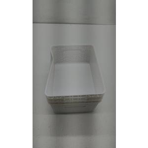 4-Pack Plastic Weave Basket, Storage Basket, White