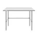 Hally Open Base Stainless Steel Table 30 x 48 Inches, NSF Commercial Heavy Duty Prep & Work Table with Galvanized Legs for Restaurant, Home and Hotel