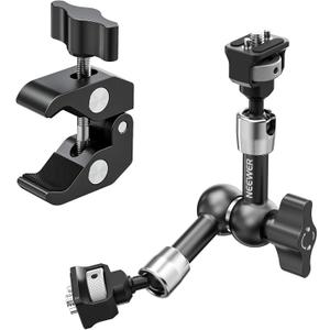 NEEWER 7" Articulating Magic Arm Clamp Mount with Super Clamp, Camera Monitor Mount with 1/4" 3/8" ARRI Locating Pins & Holes for DSLR Action Camera Video Light Compatible with SmallRig Cage, ST07C