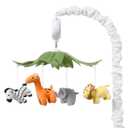 The Peanutshell Crib Mobile for Boys or Girls  White Musical Baby Crib Mobile with 12 Lullabies, Jungle Animal, Baby Safari Animals Nursery Decor