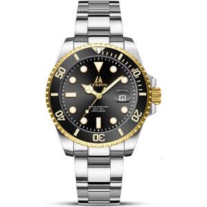 LN LENQIN Mens Watches Stainless Steel Waterproof Analog Quartz Watch for Men with Date Luminous Fashion Wristwatch