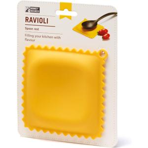 The Original Ravioli-Shaped Spoon Rest | Spoon Rest for Kitchen Counter | Cool and Cute Kitchen Accessories | from a Collection of Different Pasta-Shaped Unique Kitchen Gadgets | by Monkey Business (Yellow)