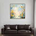 51buyoutgo 11CT Stamped Cross Stitch Kits for Adults - 12x12 in Embroidery Kit with Funny Easy Washable Flower Pattern, Pre Printed Fabric, Fit for DIY Home Decor, Mom Gifts & Stress Relief