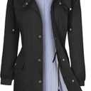 Bloggerlove Rain Jacket Women Lightweight Raincoat Waterproof Windbreaker Striped Climbing Outdoor Hooded Trench Coats Size XXL