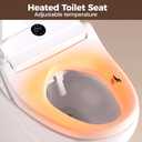 Launs Bidet Toilet Seat Elongated, Electric Bidet Seat for Bathroom 225 | with Instant Warm Water, Warm Air Dryer, Self-Cleaning Nozzle, Soft Close Lid, Night Light