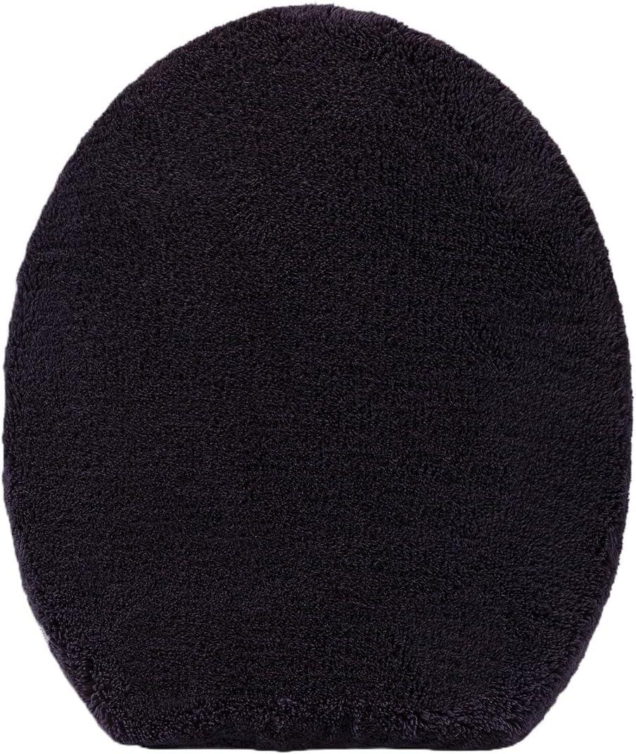 Madeals Microfiber Toilet Lid Cover Soft and Absorbent, Comfortable Bathroom Toilet Lid Cover Seat Fits Most Size Toilet Lids for Black